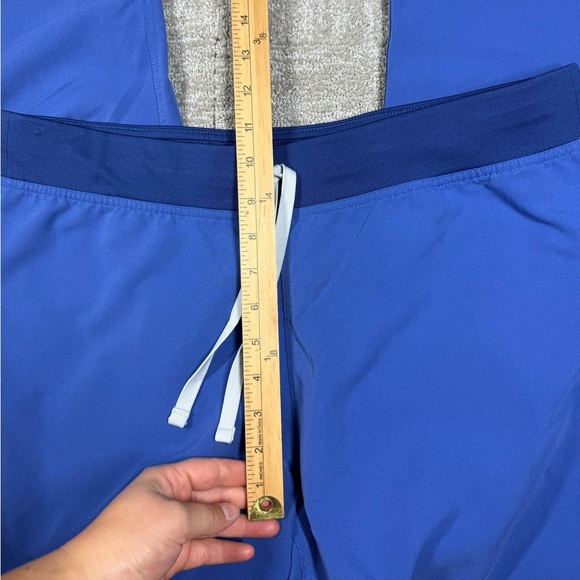 Figs Technical Collection Blue Waist Tie Straight Leg Women Scrub Nurse Pant L - Picture 3 of 9